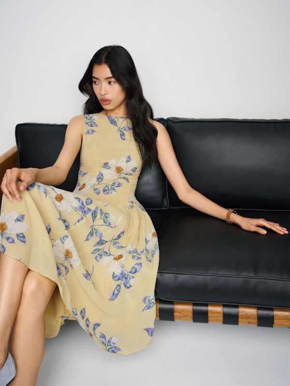 Reformation Anelis New Day Yellow Floral Midi Dress Size 10 NWT Sleeveless READ